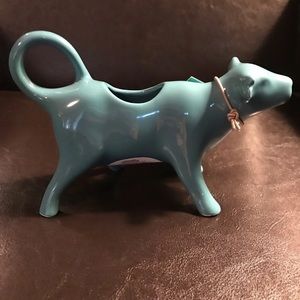 New teal “Flea Market” cow creamer